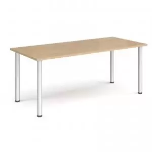 image of Rectangular silver radial leg meeting table 1800mm x 800mm - kendal