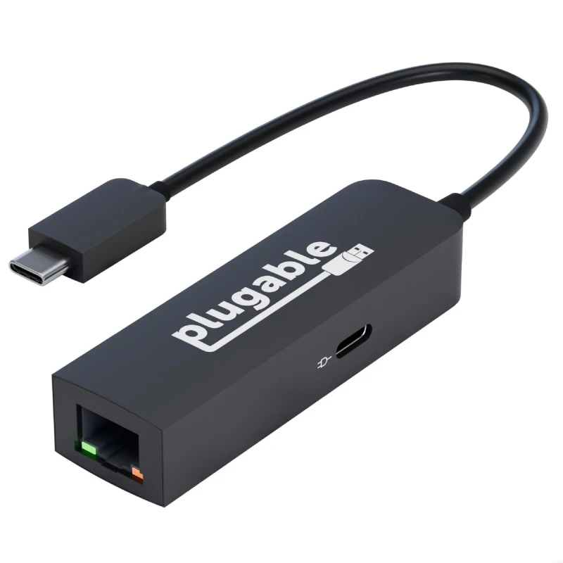 Image of Plugable Technologies USB C to Ethernet Adapter 2.5Gb with 100W USB-C