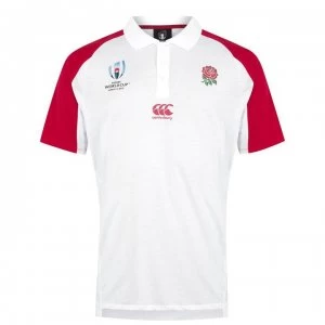 Image of Canterbury England 2019 Rugby World Cup Polo Shirt Mens - Bright White