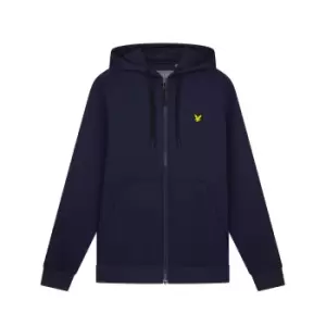 Image of Mens Full Zip Fly Fleece Hoodie - Navy - L