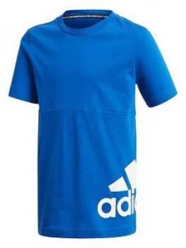 Image of Adidas Boys Badge Of Sport T2 T-Shirt - Blue