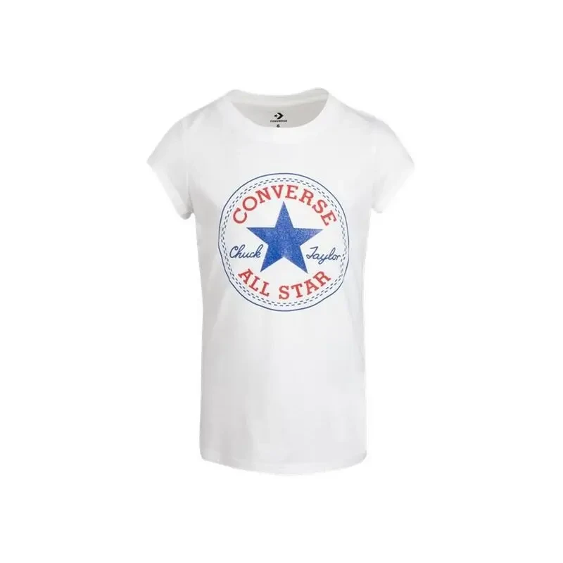 Image of Converse Girl's T-Shirt Converse Chuck Patch Blanc Female 13/15 ans