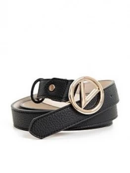 image of Valentino By Mario Valentino Round Belt - Black, Size L, Women