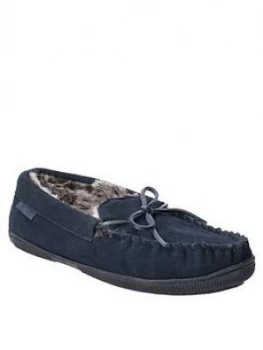 image of Hush Puppies Ace Borg Lined Slippers - Navy