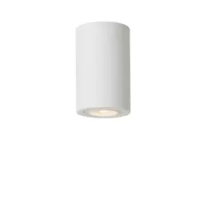 Image of Lucide Gipsy Modern Surface Mounted Plaster Ceiling Spotlight Short 7cm 1xGU10 White