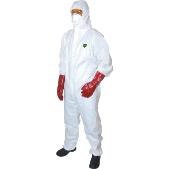 Image of Guard Master + Disp' Hooded Coverall White (M)