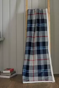 Image of Douglas Navy Sherpa Soft Throw