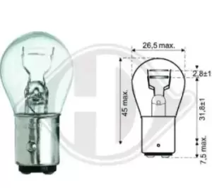 Image of DIEDERICHS Light Bulbs LID10051 Bulb, taillight VW,AUDI,MERCEDES-BENZ,POLO (9N_),Transporter V Bus (7HB, 7HJ, 7EB, 7EJ, 7EF, 7EG, 7HF, 7EC)