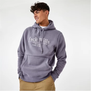 Image of Jack Wills Batsford Graphic Logo Hoodie - Dusky Blue