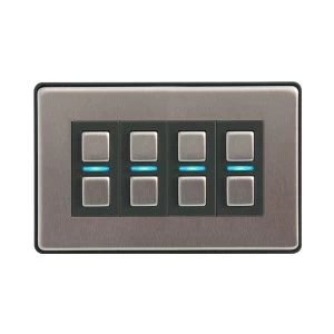 image of Lightwave Smart Series Dimmer (4 Gang) - Stainless Steel