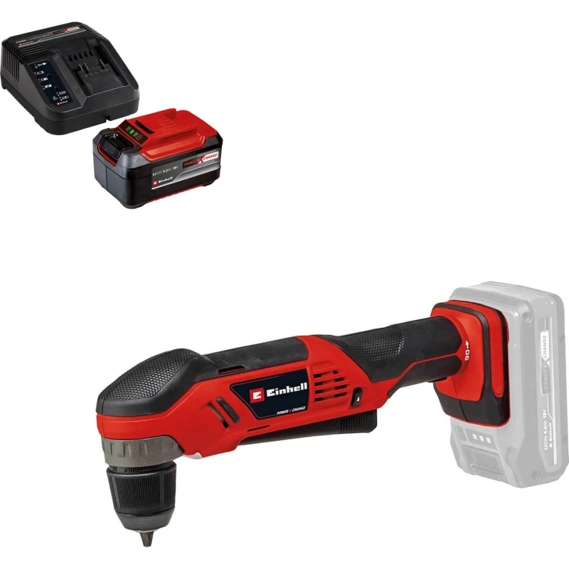 Image of Einhell TE-AD 18 Li 18v Cordless Angle Drill TE-AD 18 Li Batteries: 1 x 5.2ah Li-ion