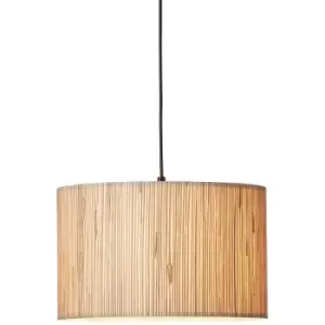 image of Endon Longshore Single Pendant Ceiling Lamp, Natural Seagrass, Matt Black