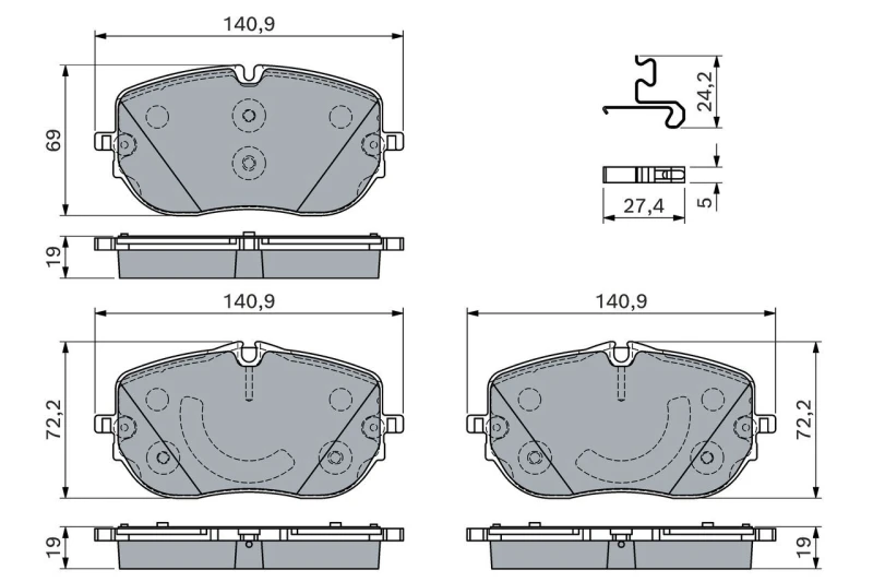 Image of Brake pad set Bosch 0 986 460 181