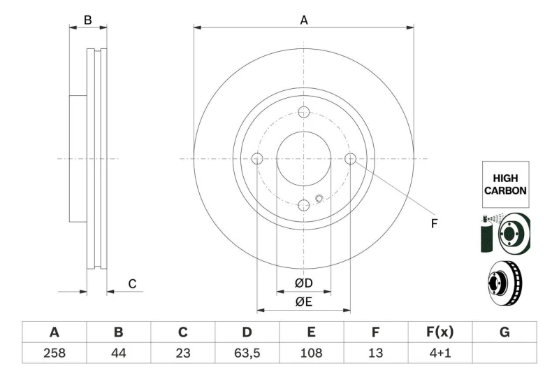 Image of Brake disc Bosch 0 986 479 E80
