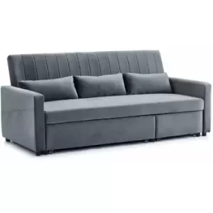 image of Devon Grey Velvet Fabric Sofabed