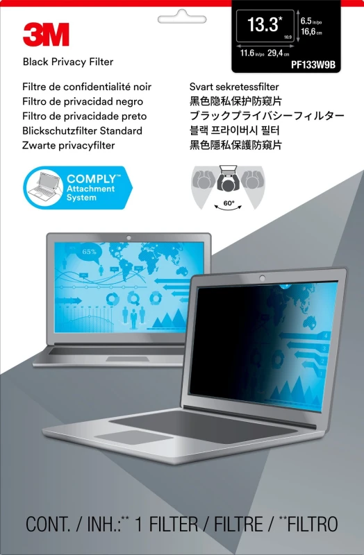 Image of 3M Privacy Filter for 13.3" Widescreen Laptop