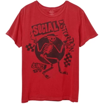 Image of Social Distortion - Speakeasy Checkerboard Unisex Large T-Shirt - Red