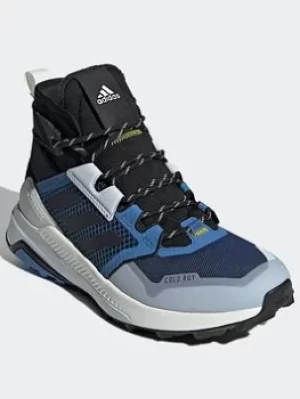 Image of adidas Terrex Trailmaker Mid Cold.rdy Hiking Shoes, Beige/Black/Blue, Size 4, Women