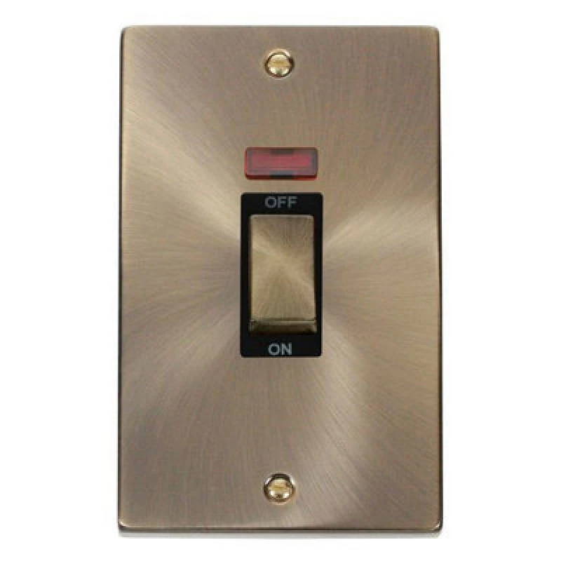 Image of SE Home Antique Brass 2 Gang Ingot Size 45A Switch With Neon Gold unisex