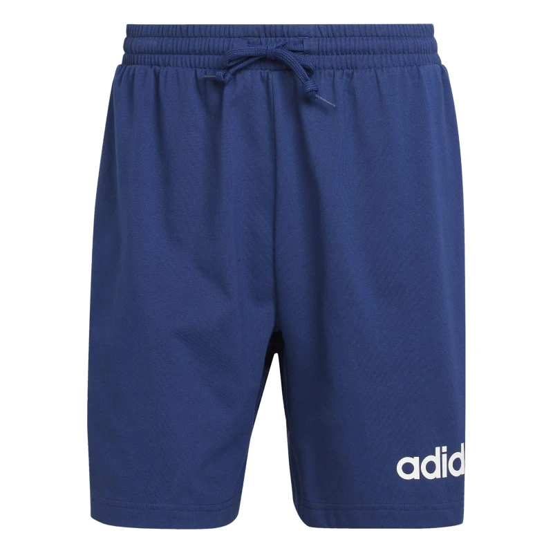 Image of adidas Essentials Linear Single Jersey Shorts Mens Dark Blue/White male M