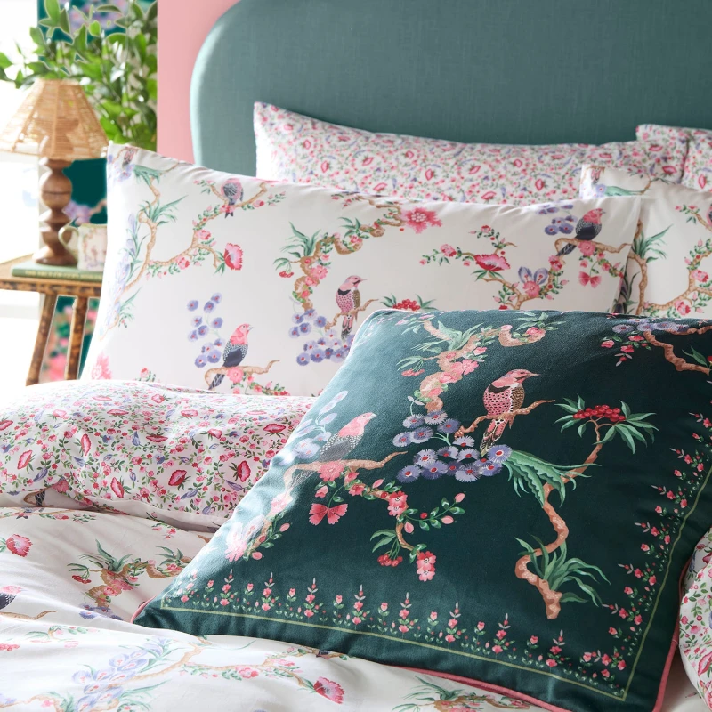 Image of Cath Kidston Bird Filled Cushion 50cm x 50cm Emerald