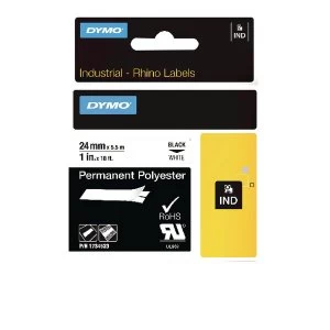 Image of Dymo 1734523 Black on White Label Tape 24mm x 5.5m