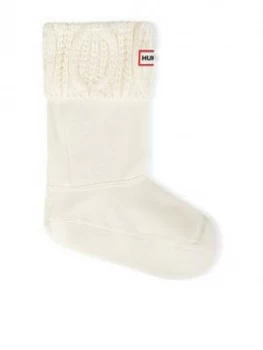 Image of Hunter Original Short Cable Knitted Sock - White, Size L, Women