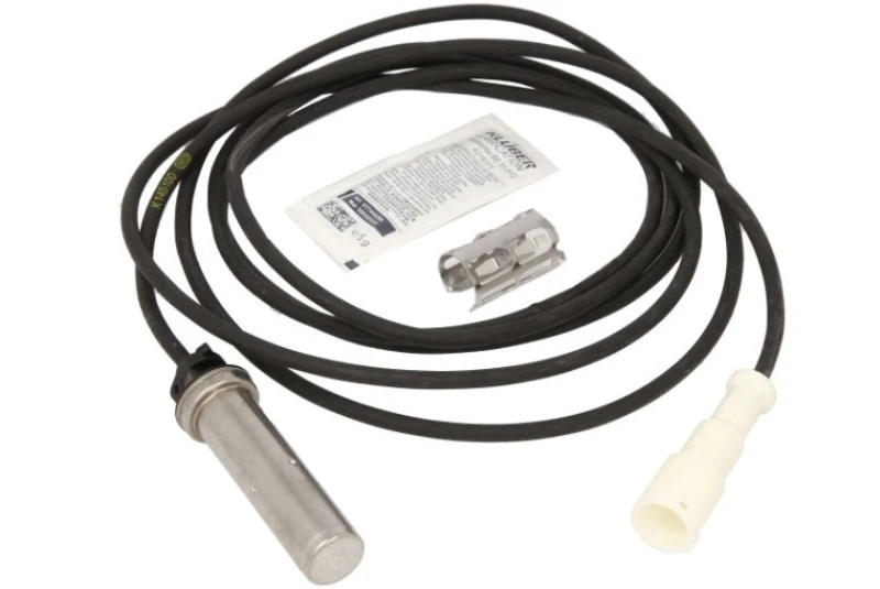 Image of KNORR-BREMSE 0486001100 ABS Sensor Right, with sleeve Sensor,wheel speed (412)