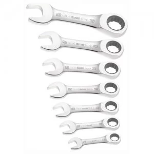 Image of Expert by Facom 7 Piece Midget Ratchet Combination Spanner Set