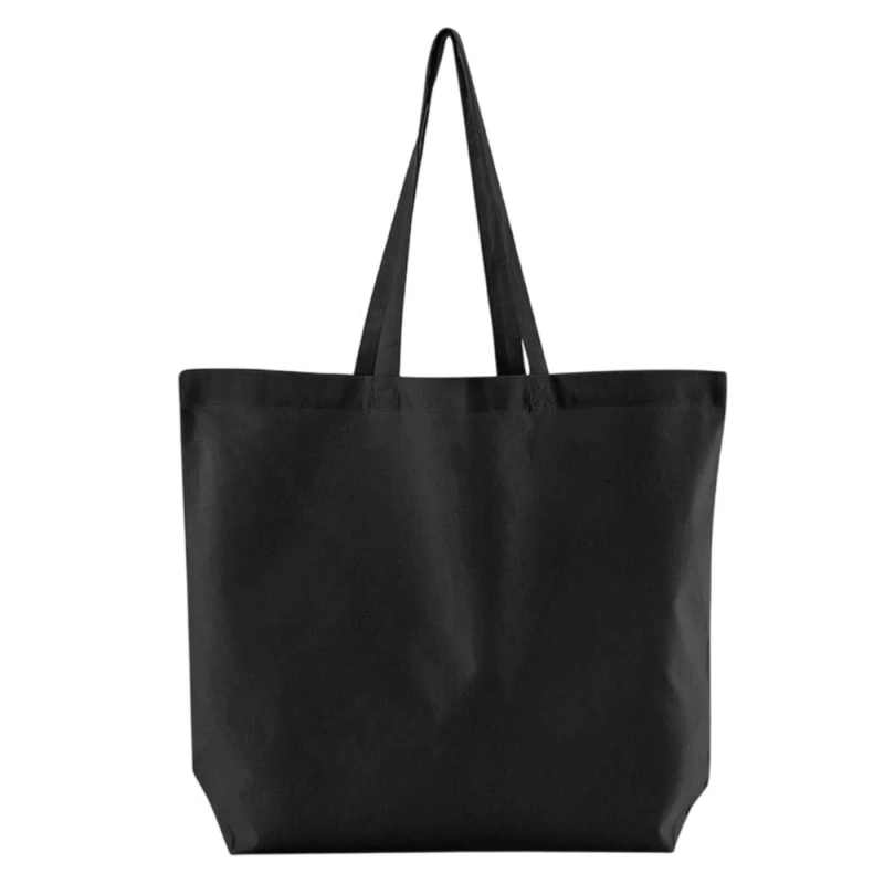 Image of Westford Mill Womens InCo Bag For Life Cotton Maxi Tote Bag in Black Female