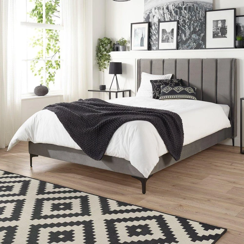 Image of Aspire Phoebe Grey Bed Frame Grey unisex Double