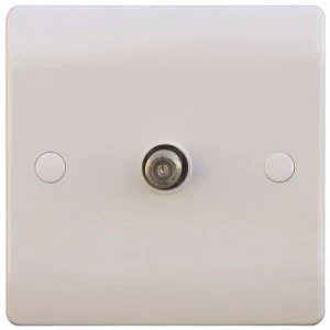 ESR Sline White 1 Gang Satellite TV Outlet Single Wall Plate