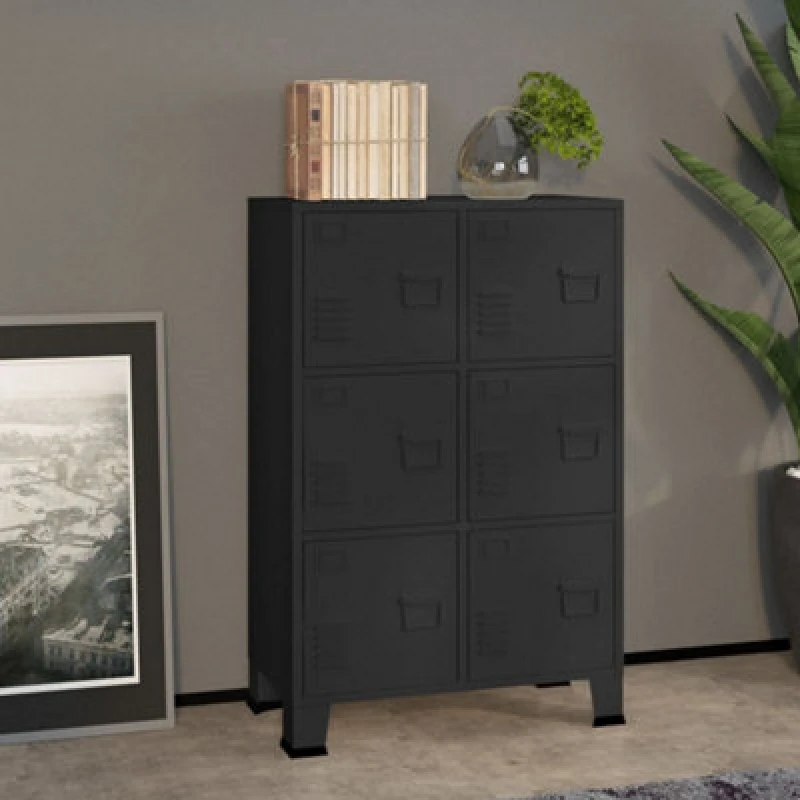 Image of VIDAXL Industrial Storage Chest Black 75x40x115cm Metal Vidaxl 8720286699638