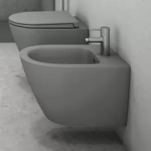 Image of Rak Feeling Rimless Wall Hung Bidet 520mm Projection - Matt Grey