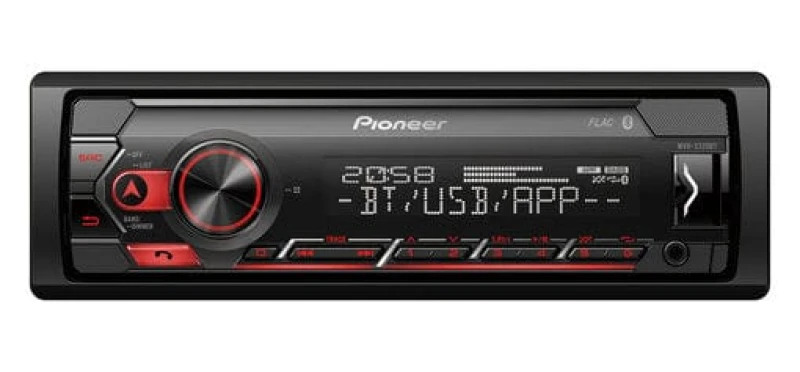 Image of Pioneer MVH-S320BT 1 Din Media Receiver with Bluetooth Red illumination USB Spotify