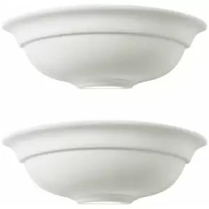 image of Loops - 2 pack Dimmable LED Wall Light Unglazed Ceramic Lounge Lamp Up Lighting Fitting