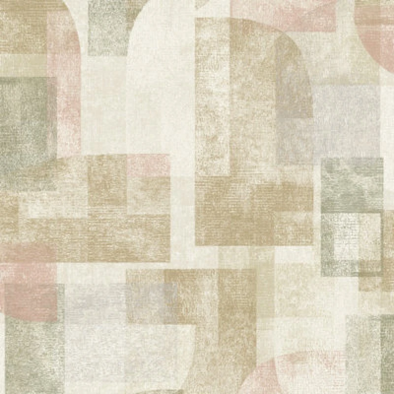 Image of Grandeco Boutique Distressed Geo Abstract Shapes Pvc-Free Eco Wallpaper, Green