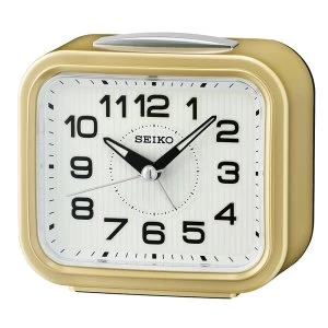 image of Seiko QHK050G Bell Alarm Clock with Snooze - Metallic Gold