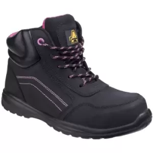 image of Amblers Safety Womens/Ladies Composite Safety Boots With Side Zip (7 UK) (Black) - Black