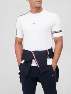 Image of Tommy Sport Tommy Hilfiger Sport Tape Seasonal Tee, White, Size L, Men