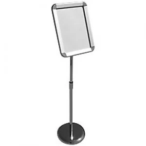 image of Seco Decorative Menuboard Height Adjustable 820 - 1540 mm Aluminium Grey A4