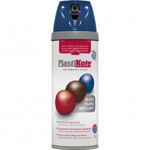 image of Plastikote Premium Gloss Aerosol Spray Paint Royal Blue 400ml