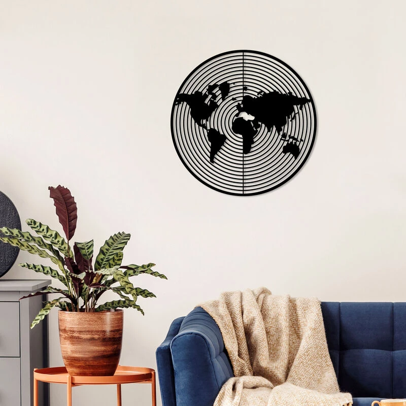 Image of DECORTIE Decortie - metal wall art dart world - Black M.DK.T.16548