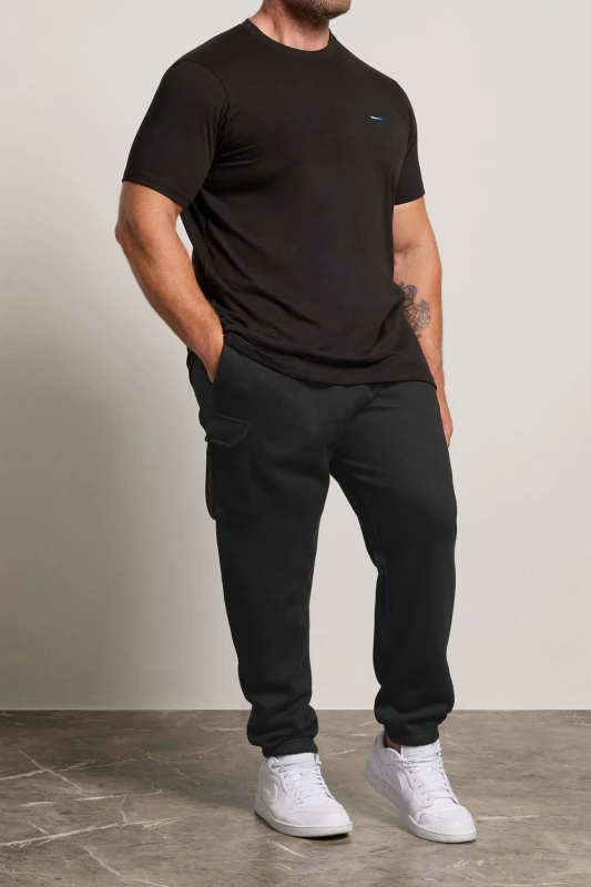 Image of BadRhino Mens Essential Cargo Joggers in Black Size: XL Black Male XL