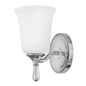 Image of IP44 Wall Light Opaque Glass Shade Faceted Crystal Polished Chrome LED G9 3.5W