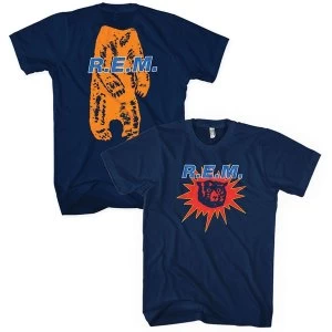 Image of R.E.M. - Bear Burst Unisex Large T-Shirt - Blue