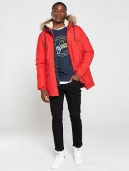 Image of Jack & Jones Explore Parka Jacket - Red