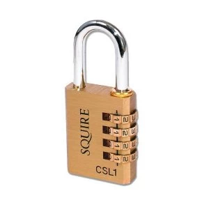 image of Squire 4 Wheel Brass Open Shackle Combination Padlock