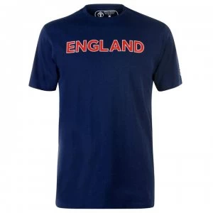 Image of England Cricket Cotton T Shirt Mens - Navy