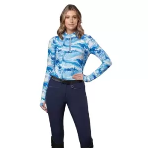 Image of Weatherbeeta Womens/Ladies Ruby Marble Long-Sleeved Top (XS) (Blue)